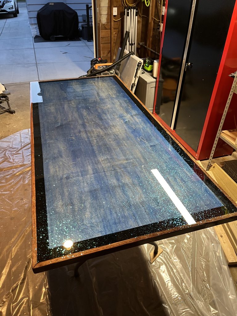 Pour over coat on the bar top
